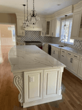 Arabesque Polished Calacatta Porcelain Waterjet Mosaic Tile For Walls & Floors