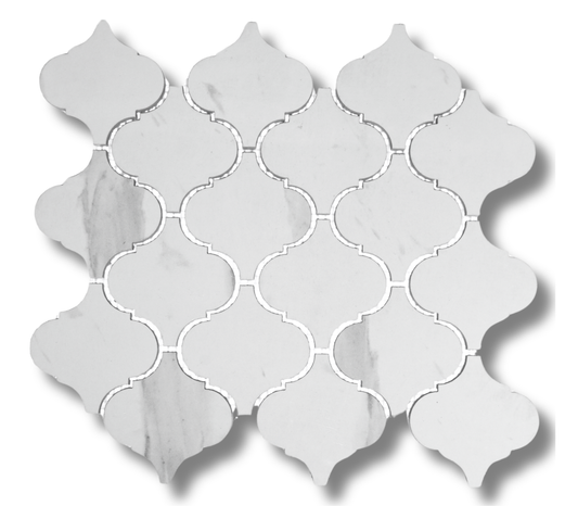 Lantern Calacatta Polished White Porcelain Mosaic Tile For Walls & Floors