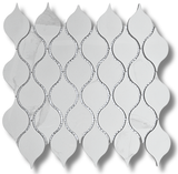 Drop Calacatta Polished White Porcelain Mosaic Tile For Walls & Floors