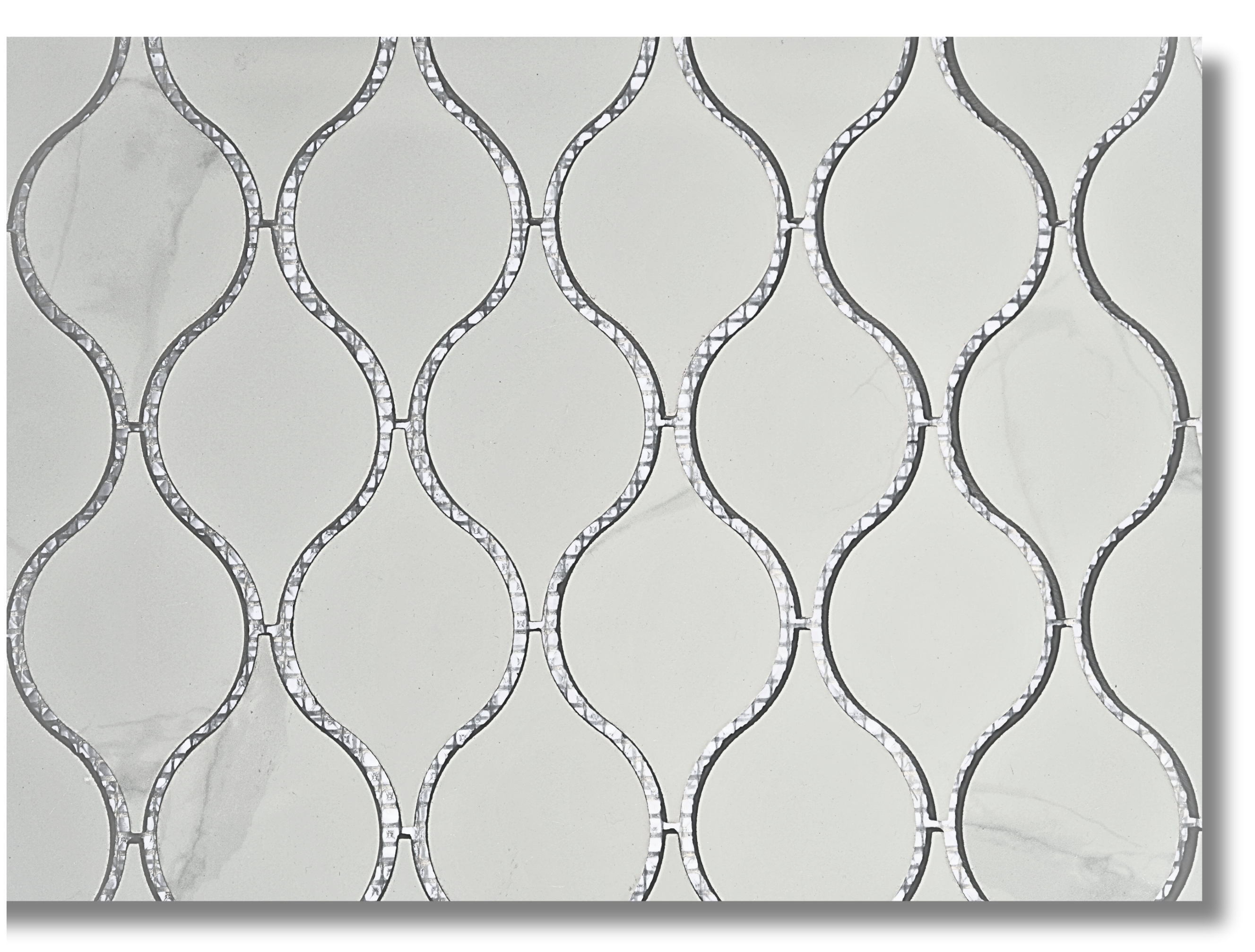 Drop Calacatta Polished White Porcelain Mosaic Tile For Walls & Floors