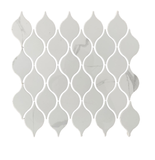 Drop Calacatta Polished White Porcelain Mosaic Tile For Walls & Floors