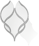 Panta Polished White and Gray Marble Mosaic Tile For Walls & Floors-Sample