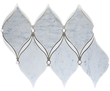 Carrara Luxe Polished White Marble Waterjet Mosaic Tile For Walls & Floors-Sample