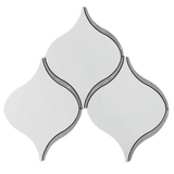 DLM Polished White and Gray Porcelain Mosaic Tile For Walls & Floors-Sample