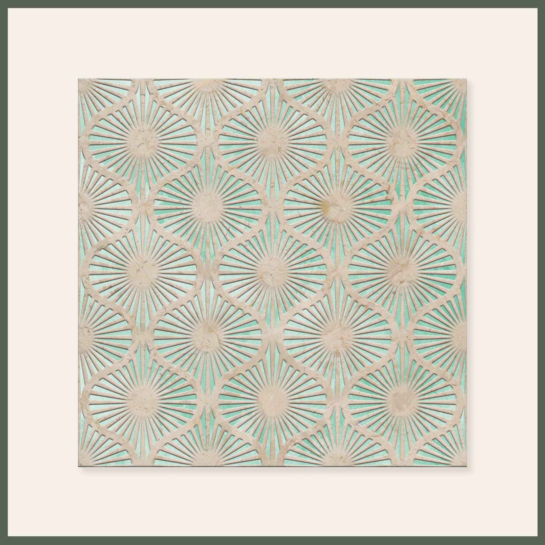 Opulent Waves-Engraved Crema Marfil Marble Tile-Natural