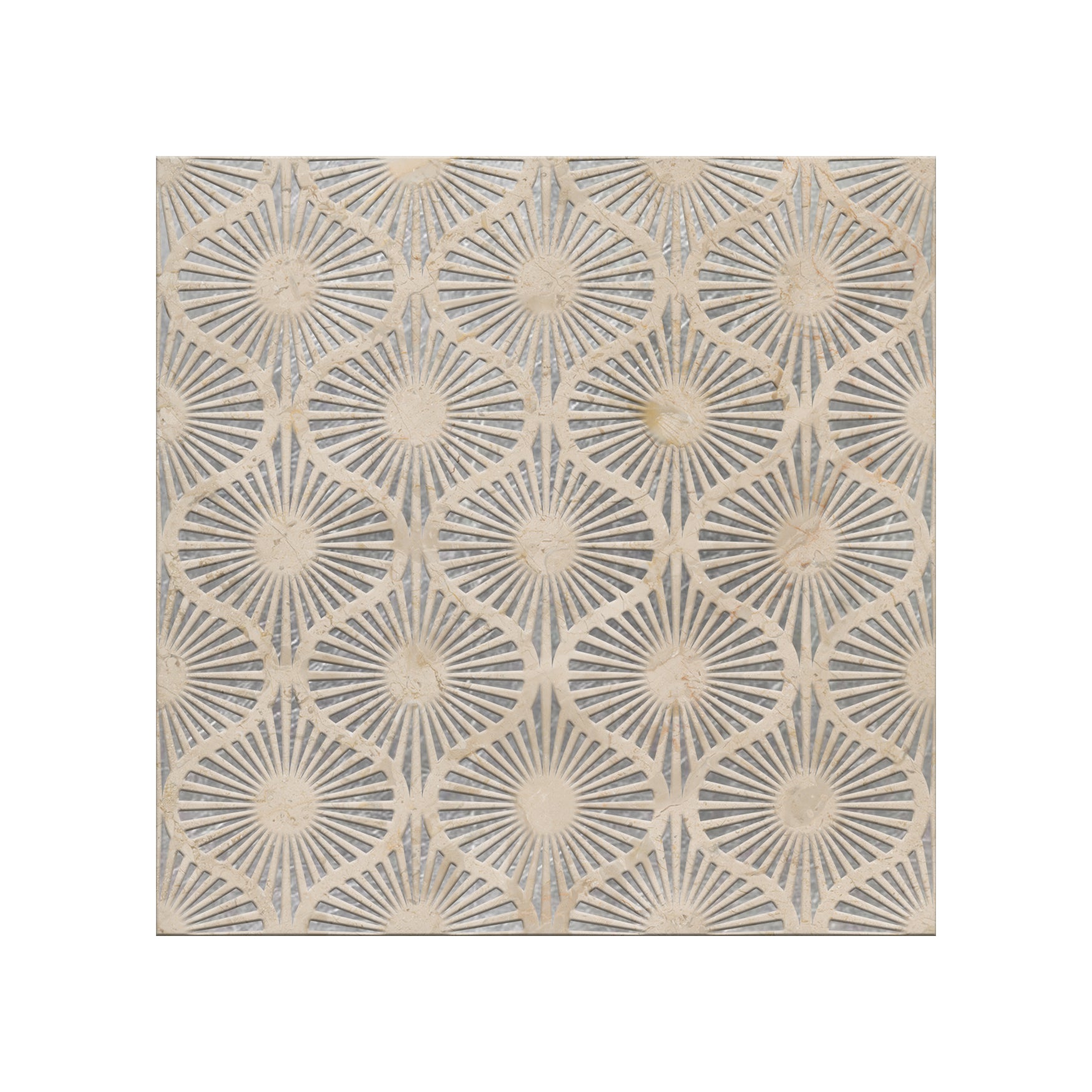 Opulent Waves-Crema Marfil-Silver-Engraved Marble Tile