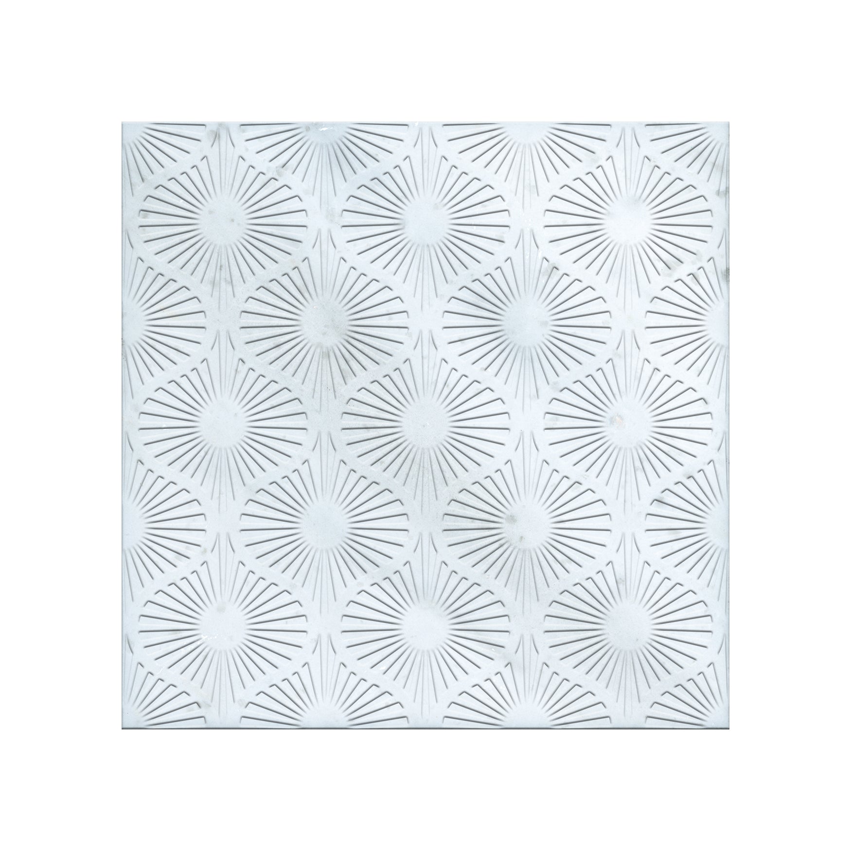 Opulent Waves-White-Uncolored-Engraved Marble Tile