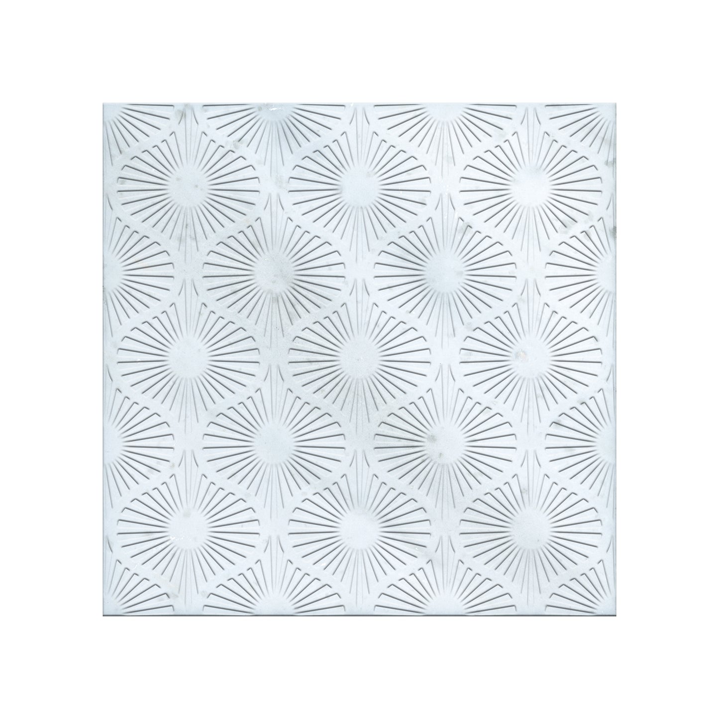 Opulent Waves-White-Uncolored-Engraved Marble Tile