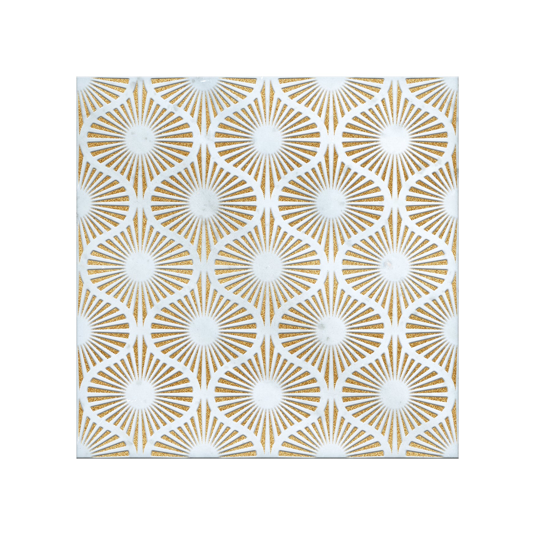 Opulent Waves-Glitter Gold-Engraved Marble Tile