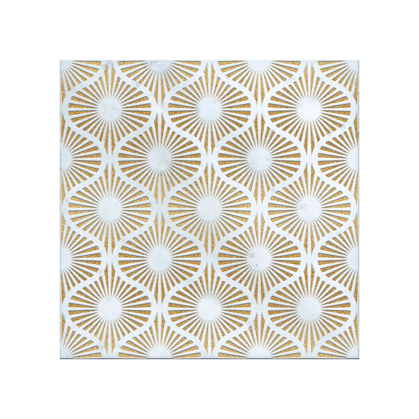 Opulent Waves-Glitter Gold-Engraved Marble Tile