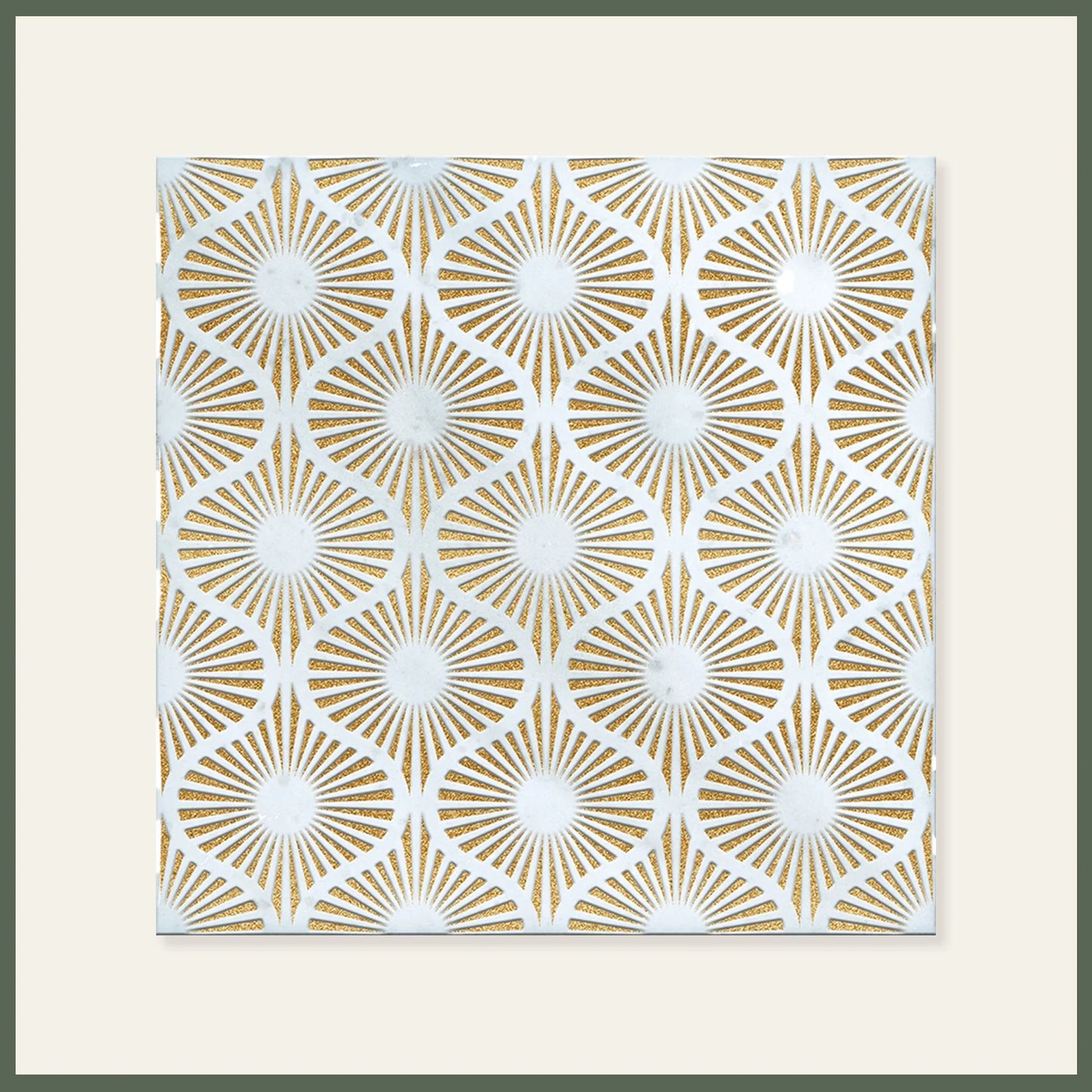 Opulent Waves-Engraved Bianco Marble Tile