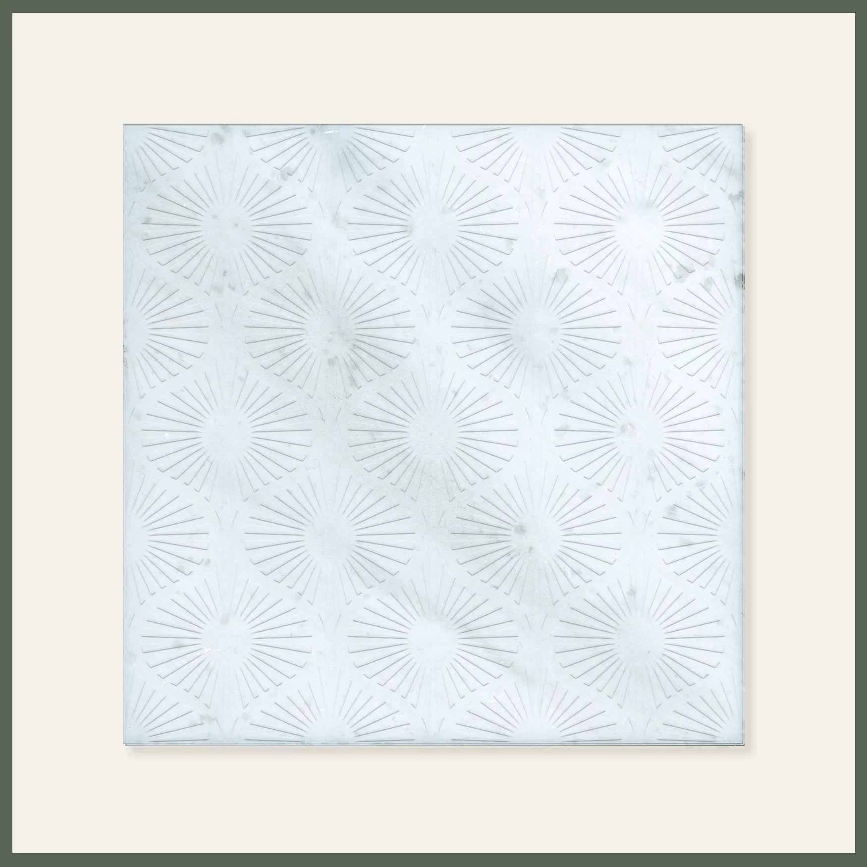 Opulent Waves-Engraved Bianco Marble Tile