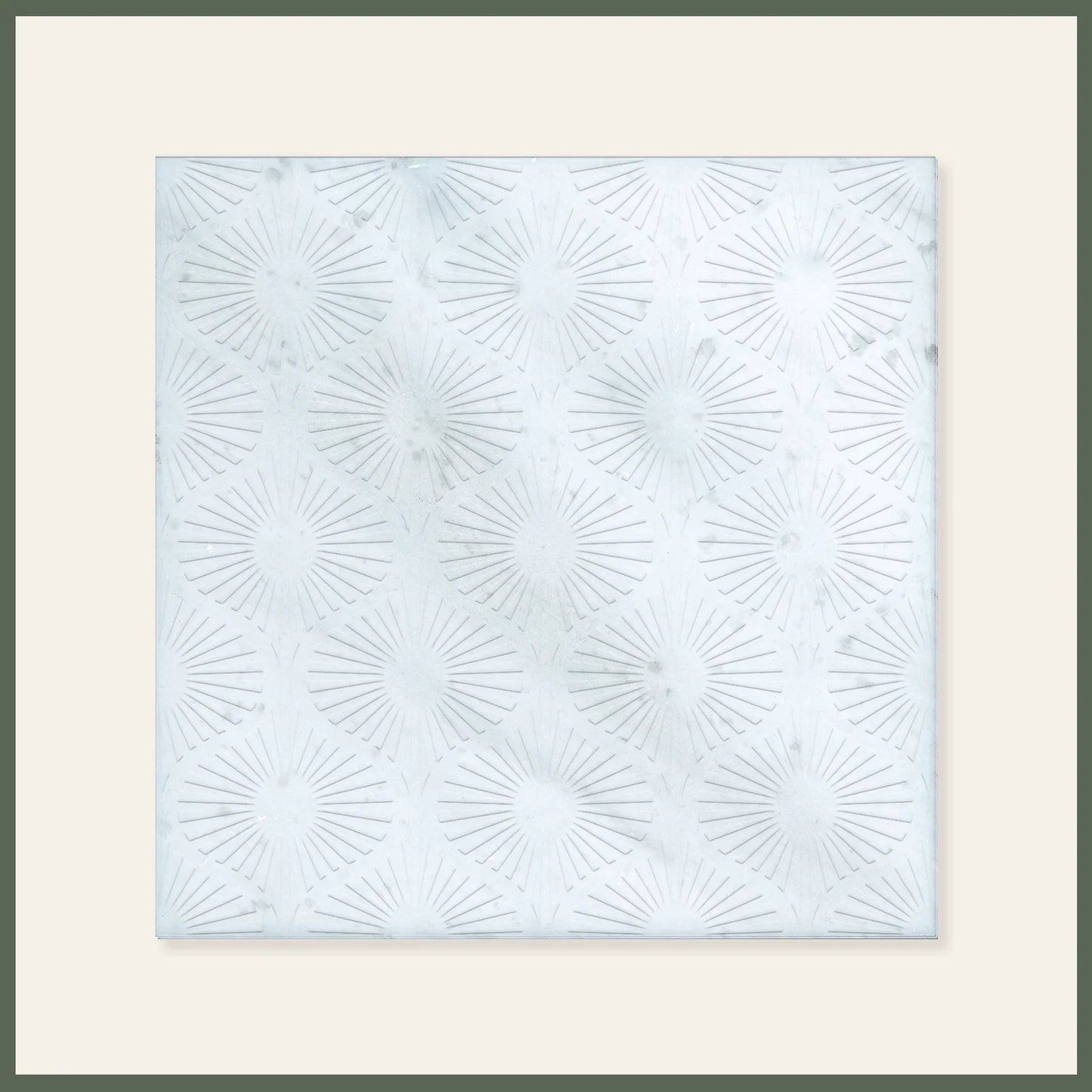 Opulent Waves-Engraved Bianco Marble Tile