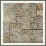 Leather Look Silver Foil 12x12 Etched Marble Mosaic Wall Tile