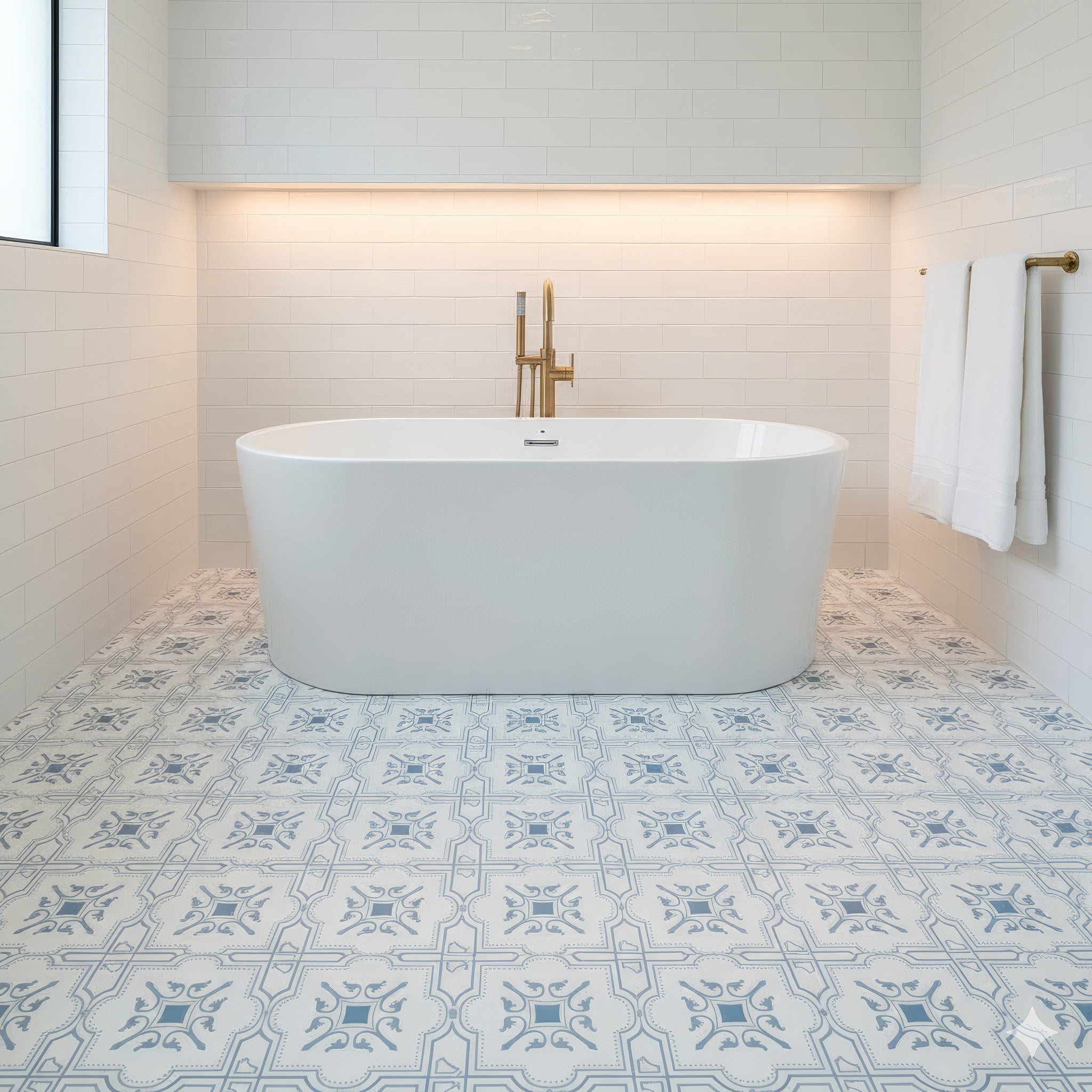 The Liria-Blue-Engraved Marble Tile