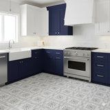 The Liria-Silver-Engraved 8x8 in. Marble Tile - MARICERA