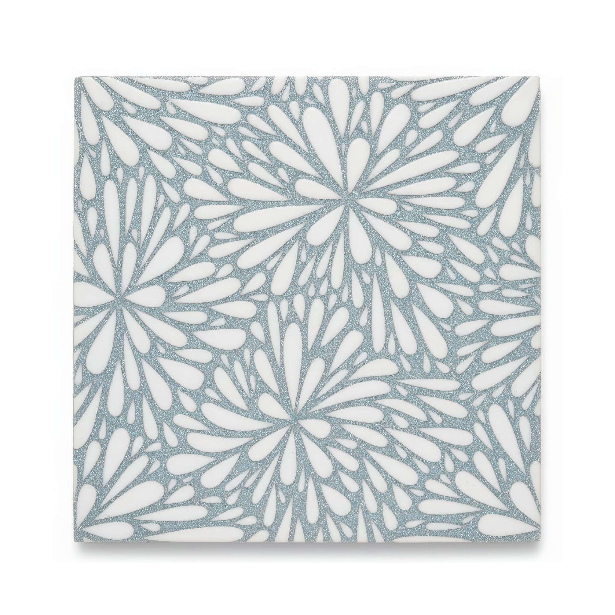 LumiFlora - Glitter Silver - Engraved Marble Tile