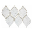 Carrara Luxe Polished White Marble Waterjet Mosaic Tile For Walls & Floors