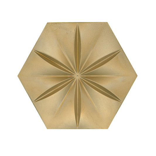 8 in Hexagon Cement Wall Tile-Gold