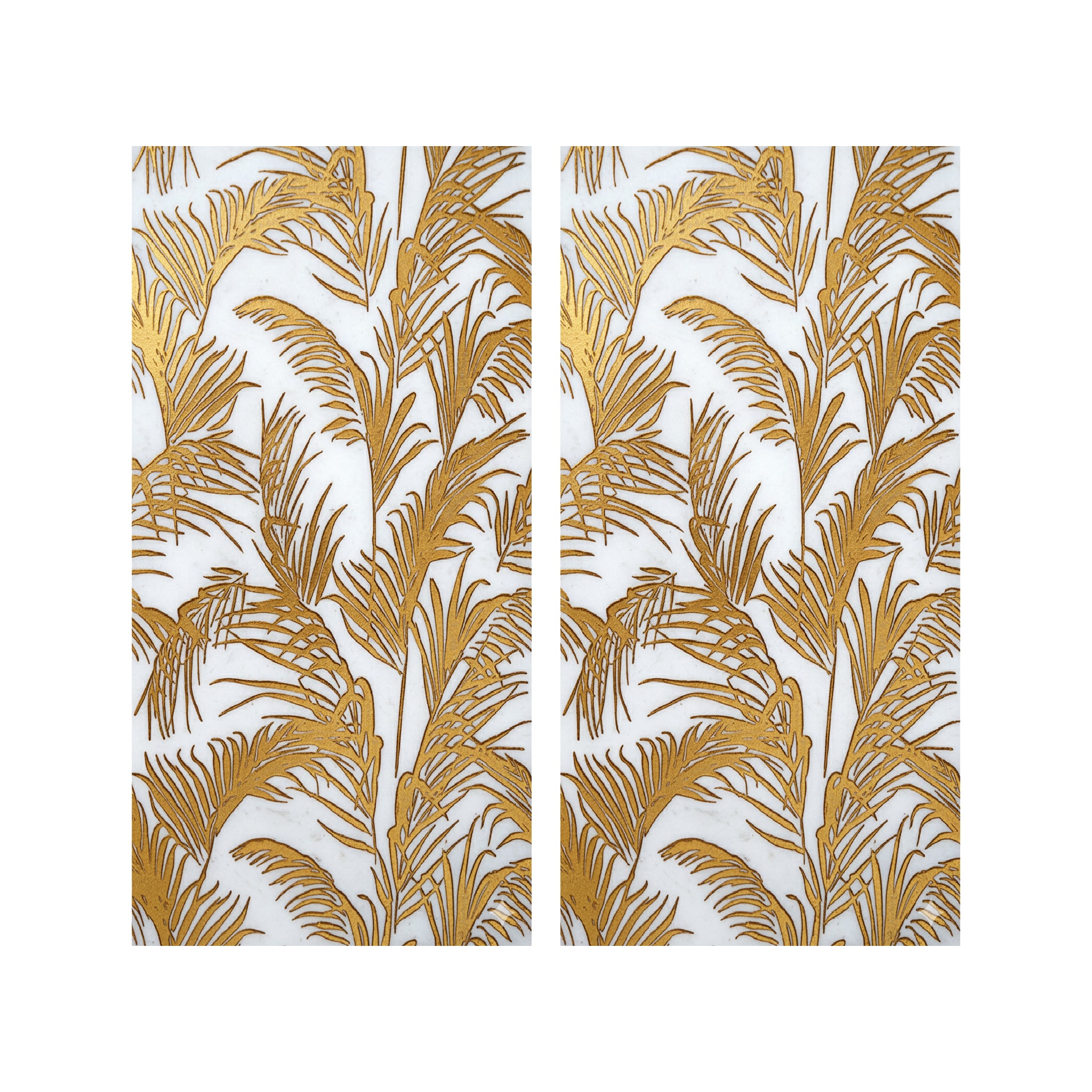 Jardin Gold Foil 12x24 Etched Glacier White Marble Tile For Walls & Floors