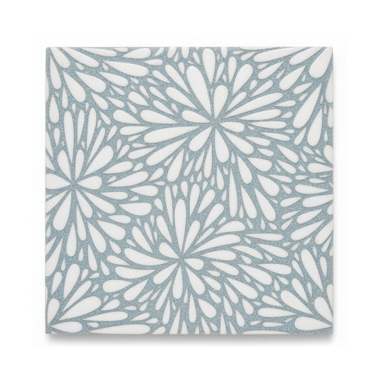 LumiFlora - Glitter Silver - Engraved Marble Tile