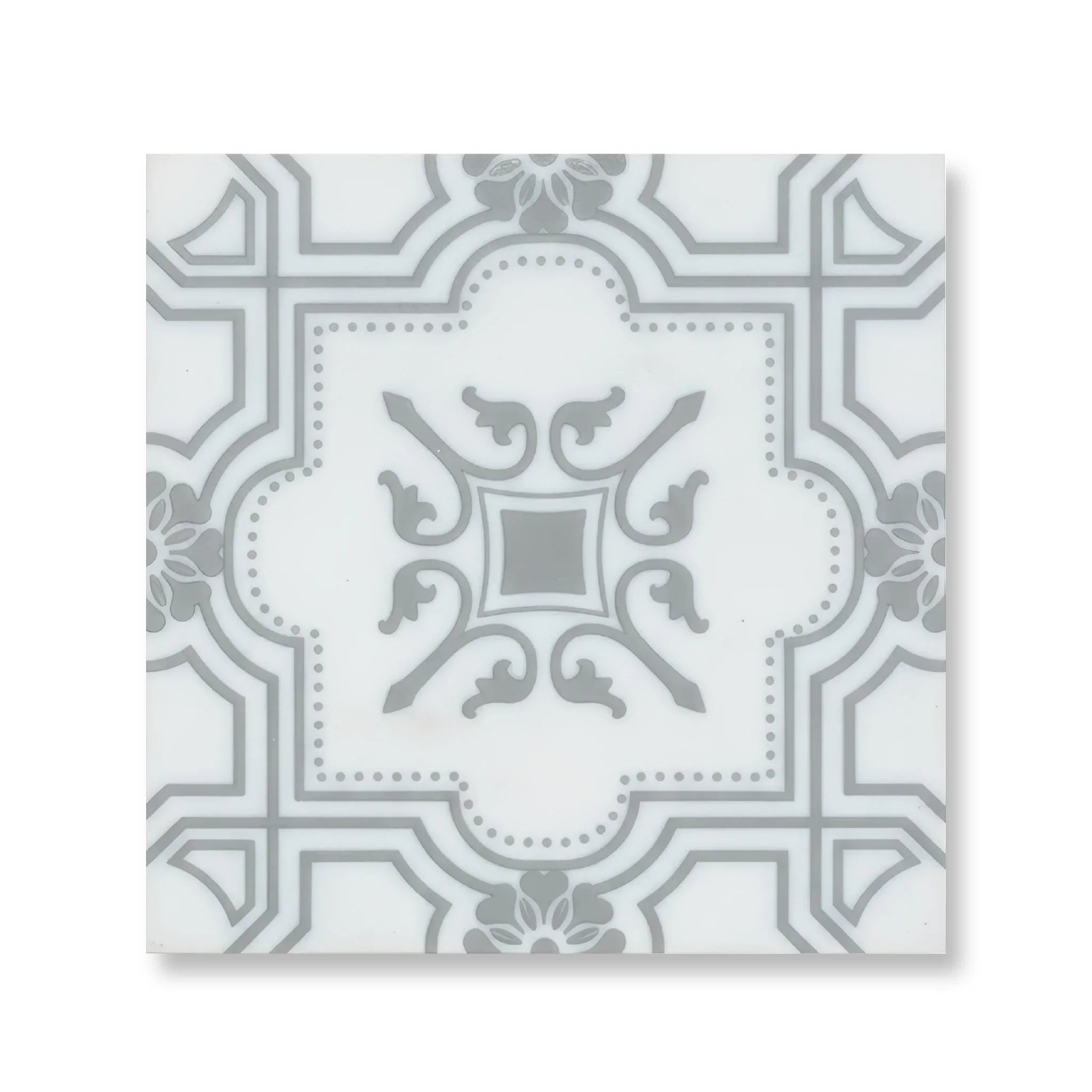The Liria-Silver-Engraved 8x8 in. Marble Tile - MARICERA