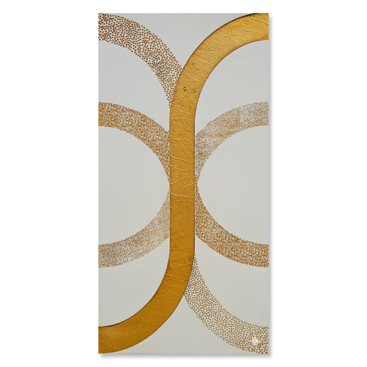 Circle Gold Foil 12x24 Etched Marble Tile For Walls & Floors