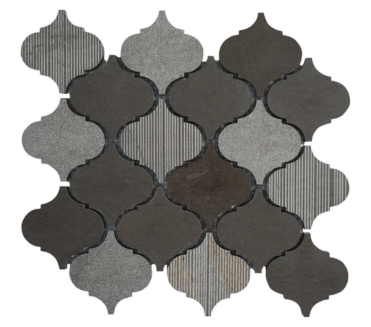 Lantern Foussana Gray Limestone Mosaic Tile For Walls & Floors-Sample