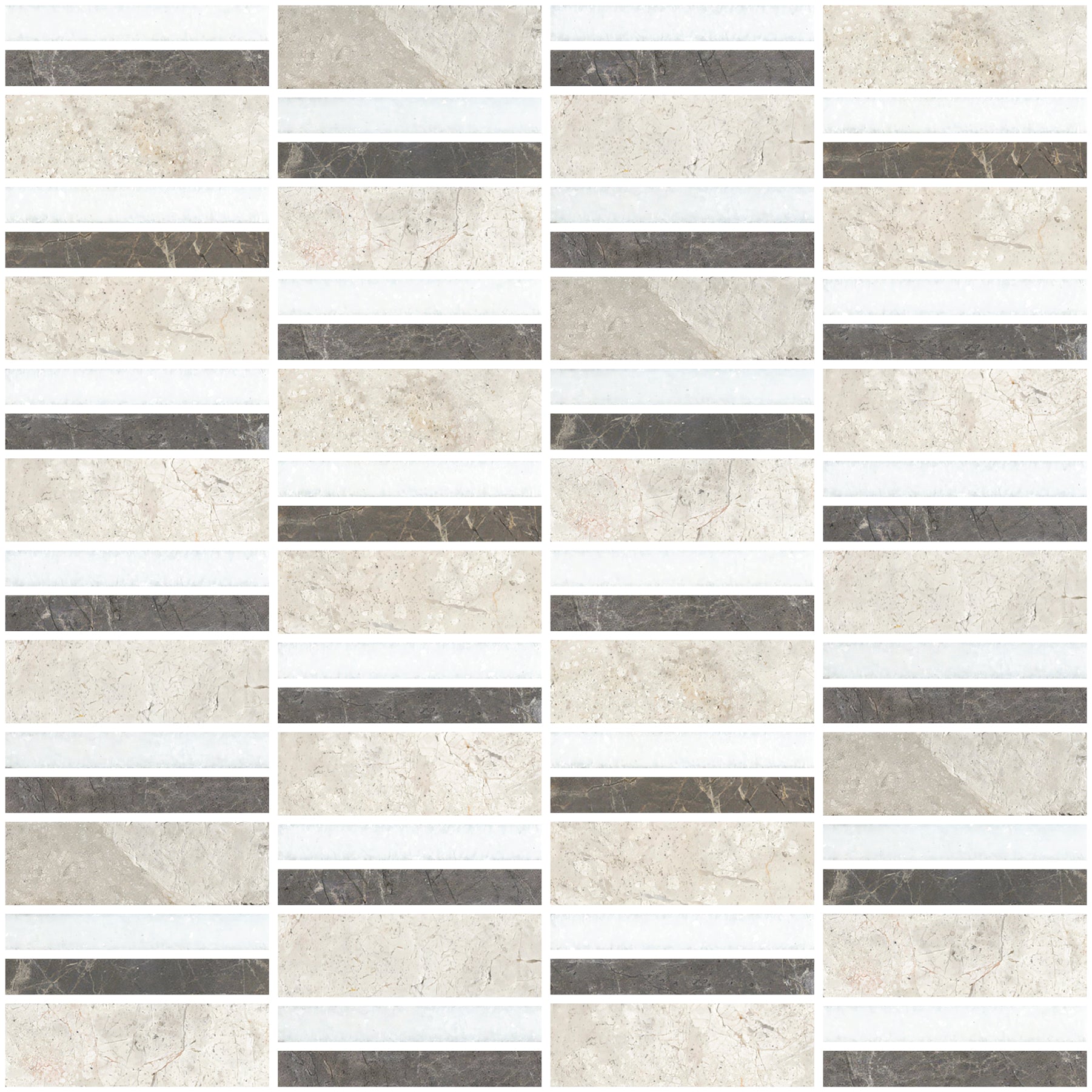 Horizon 1x3 Honed Marble Mosaic Tile For Walls & Floors