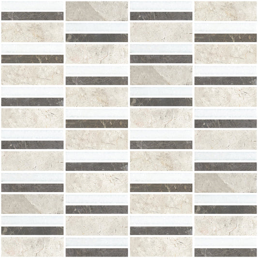 Horizon 1x3 Honed Marble Mosaic Tile For Walls & Floors-Sample