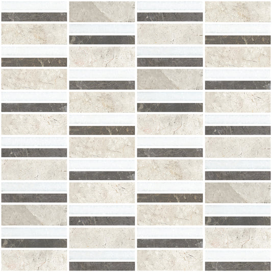 Horizon 1x3 Honed Marble Mosaic Tile For Walls & Floors