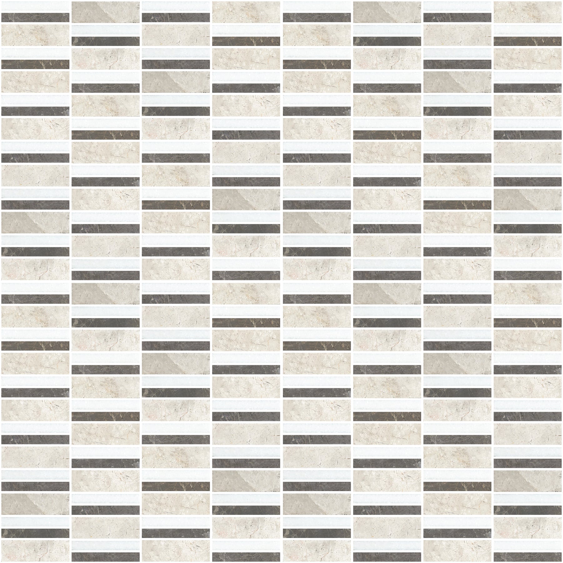 Horizon 1x3 Honed Marble Mosaic Tile For Walls & Floors