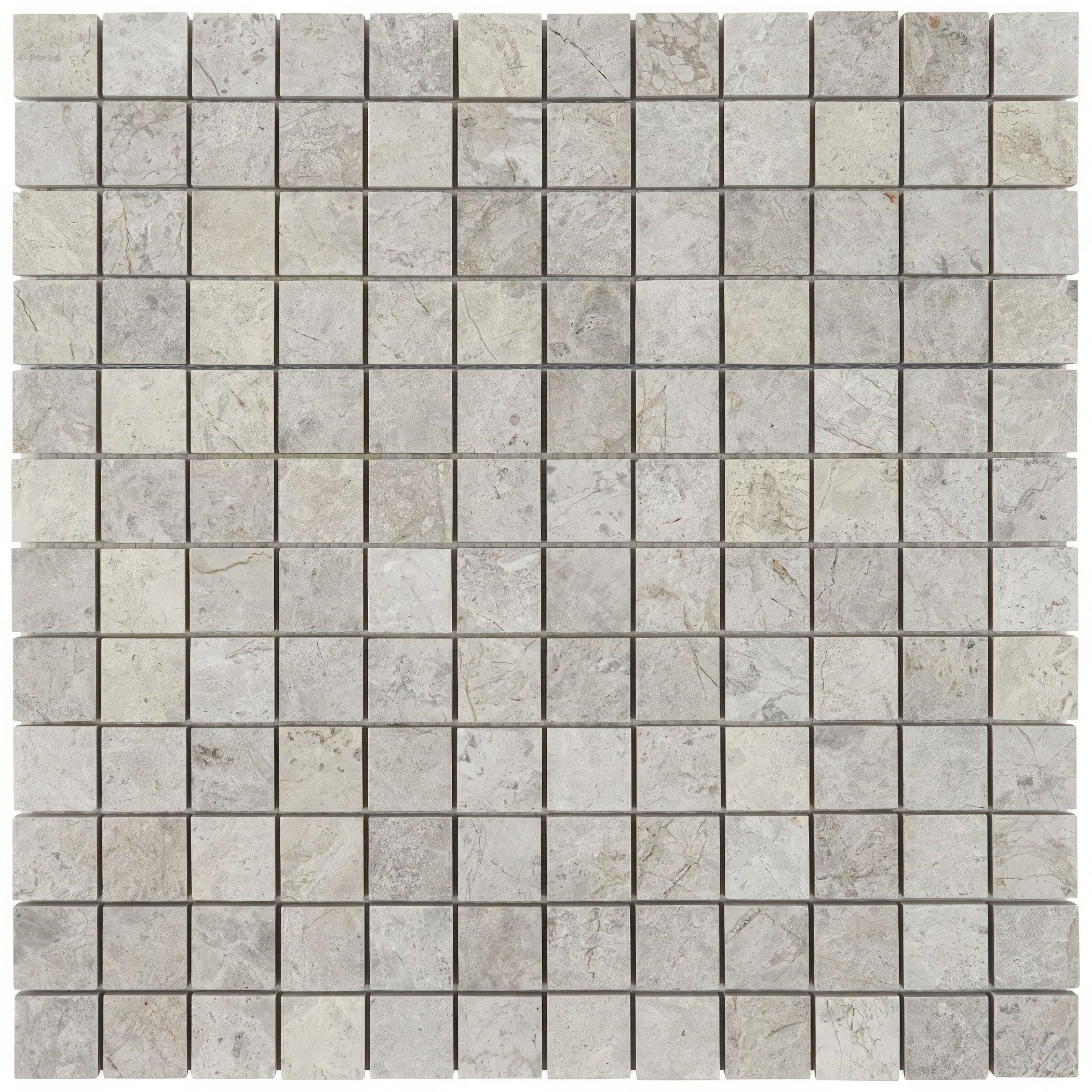 Silver Sand 1x1 Honed Limestone Mosaic Tile For Walls & Floors-Sample