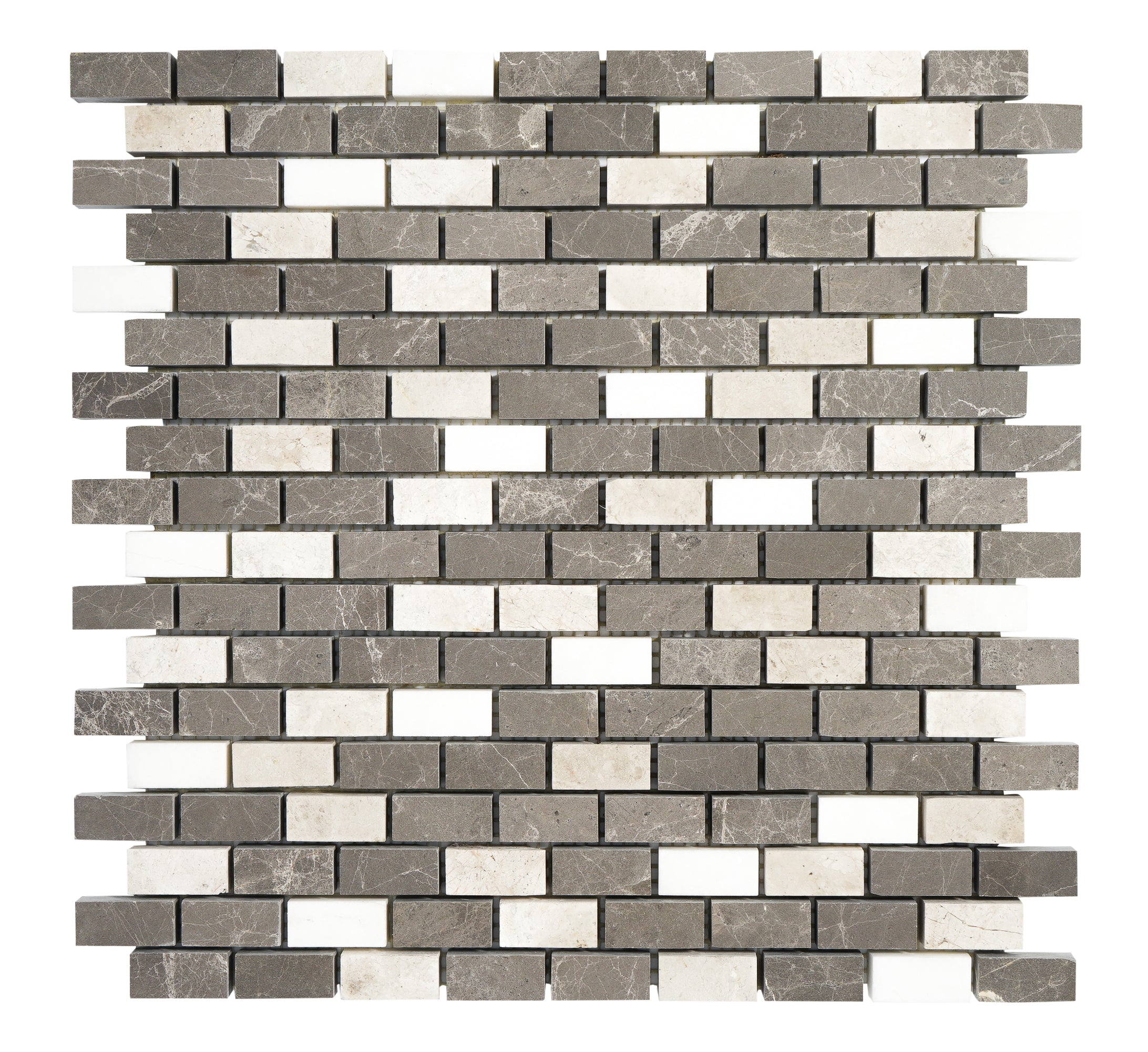 Mix Color 1x2 Honed Marble Mosaic Tile For Walls & Floors