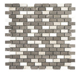Mix Color 1x2 Honed Marble Mosaic Tile For Walls & Floors