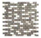Mix Color 1x2 Honed Marble Mosaic Tile For Walls & Floors-Sample