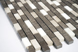 Mix Color 1x2 Honed Marble Mosaic Tile For Walls & Floors