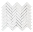 Bianco Dolomite 1x3 Herringbone Polished White Marble Mosaic Tile For Walls & Floors-Sample