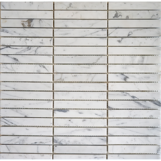 Carrara 1x4 Brick Honed White Marble Mosaic Tile For Walls & Floors