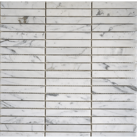 Carrara 1x4 Brick Honed White Marble Mosaic Tile For Walls & Floors-Sample