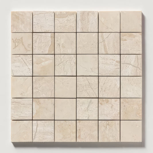 Crema Marfil 2x2 Honed Beige Marble Mosaic Tile For Walls & Floors