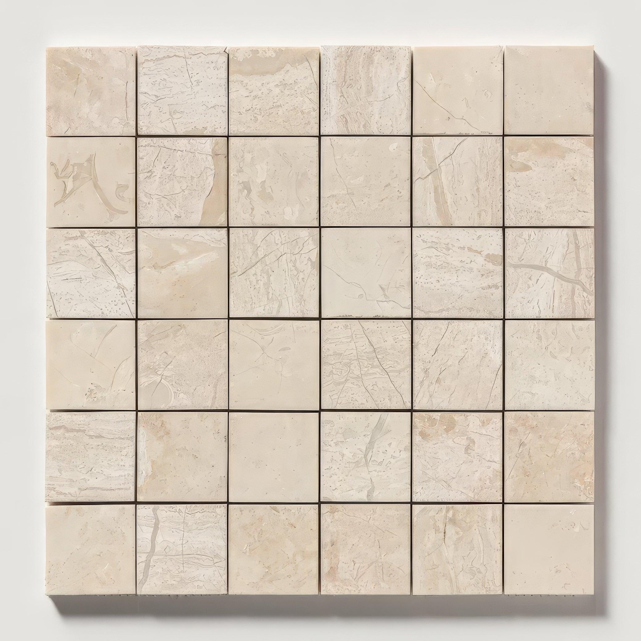 Crema Marfil 2x2 Honed Beige Marble Mosaic Tile For Walls & Floors-Sample