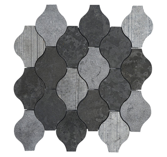 Ornament Milly Gray Limestone Mosaic Tile For Walls & Floors