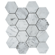 Carrara 3-inch Hexagon Polished White Marble Mosaic Tile For Walls & Floors-Sample