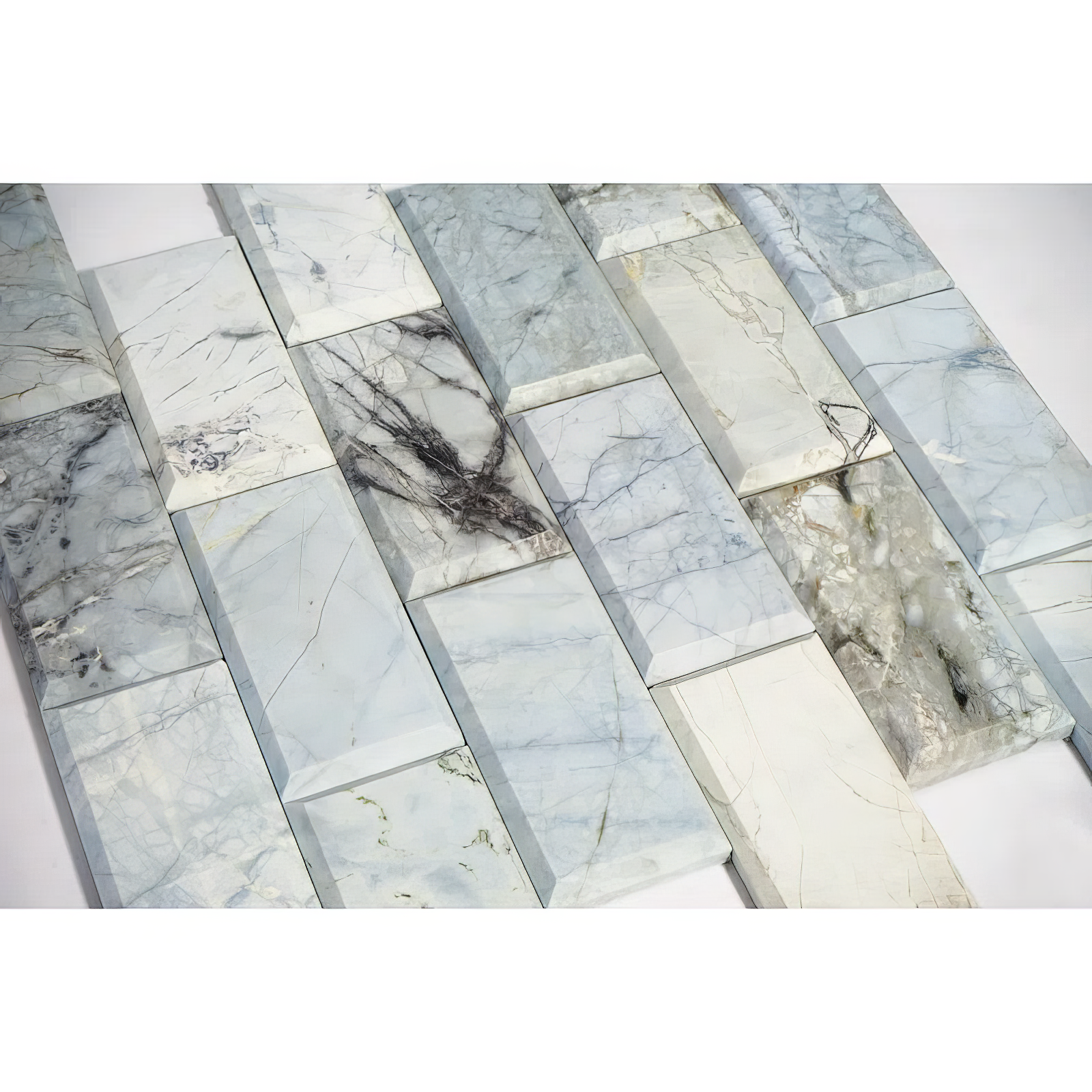 Blue 2x4 Polished Marble Mosaic Tile For Walls & Floors
