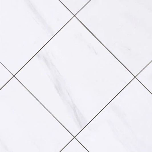 Bianco Dolomite 12x12 Polished White Marble Tile For Walls & Floors Beveled-Sample