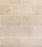 Crema Marfil 3x6 Tumbled Beige Marble Tile For Walls & Floors