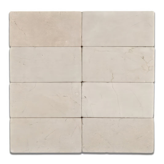 Crema Marfil 3x6 Tumbled Beige Marble Tile For Walls & Floors
