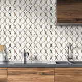 Sigma Dolomite Violetta Polished White Marble Mosaic Tile For Walls & Floors