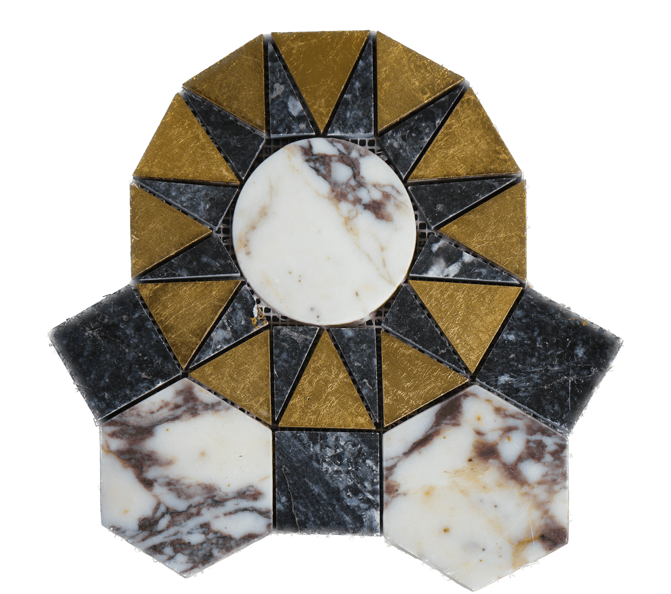 Byzantium Ephesus Gold Foil Marble Mosaic Tile For Walls & Floors-Sample